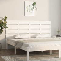 Produktbild för Sänggavel vit 120x3x80 cm massiv furu
