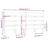 Produktbild för Sänggavel vit 120x3x80 cm massiv furu