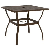 Produktbild för Trädgårdsbord brun 81,5x81,5x72 cm stål