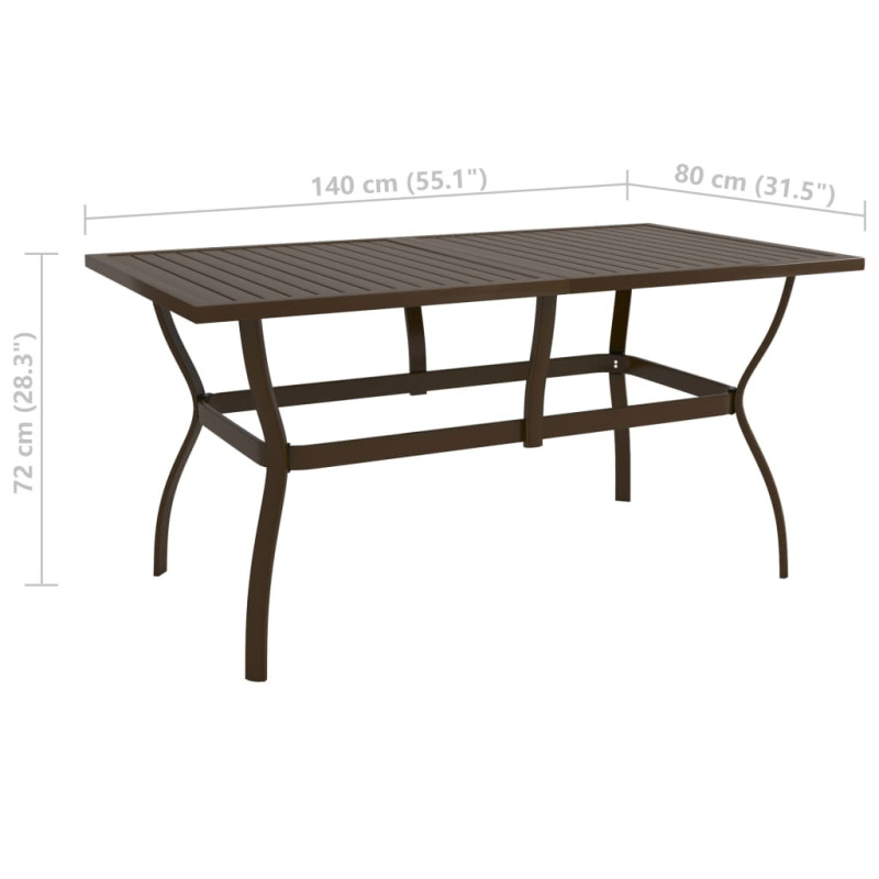Produktbild för Trädgårdsbord 140x80x72 cm stål
