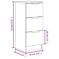 Produktbild för Skänkar 2 st sonoma-ek 30x30x70 cm konstruerat trä