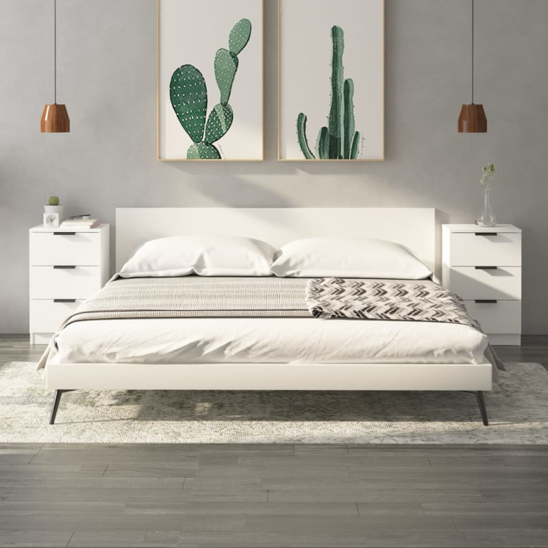 Produktbild för Sängbord 2 st vit 40x36x65 cm