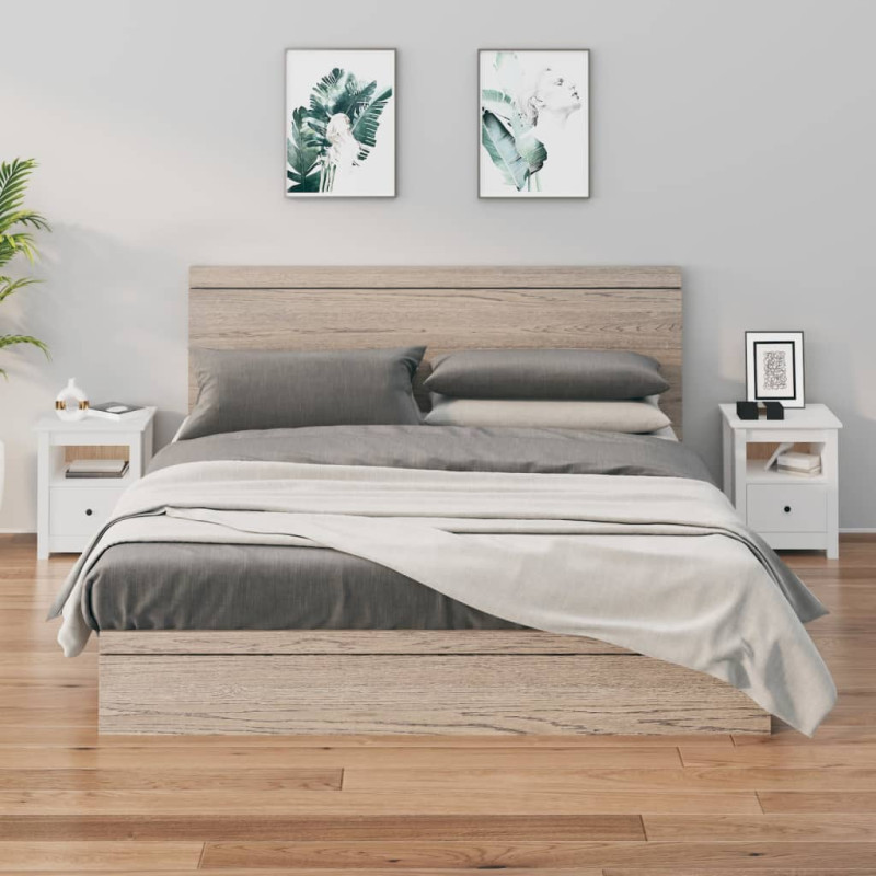 Produktbild för Sängbord 2 st vit 40x35x49 cm massiv furu