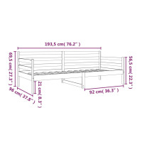 Produktbild för Dagbädd utan madrass 90x190 cm massiv furu