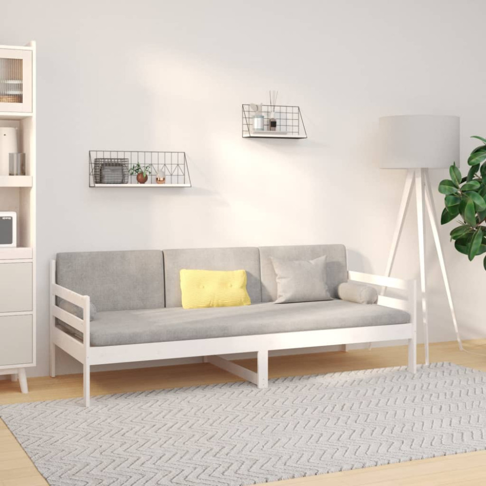 Produktbild för Dagbädd utan madrass vit 90x190 cm massiv furu