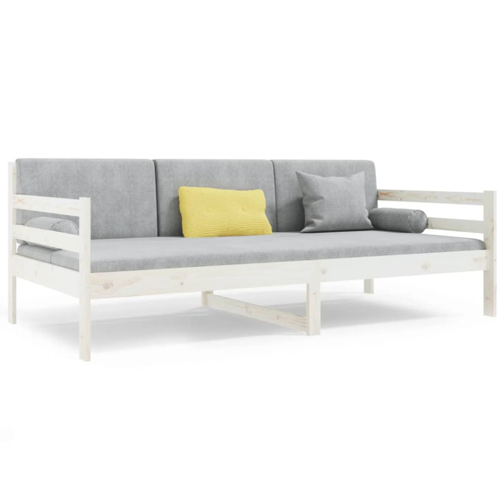 Produktbild för Dagbädd utan madrass vit 90x190 cm massiv furu