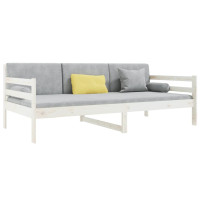 Produktbild för Dagbädd utan madrass vit 90x190 cm massiv furu