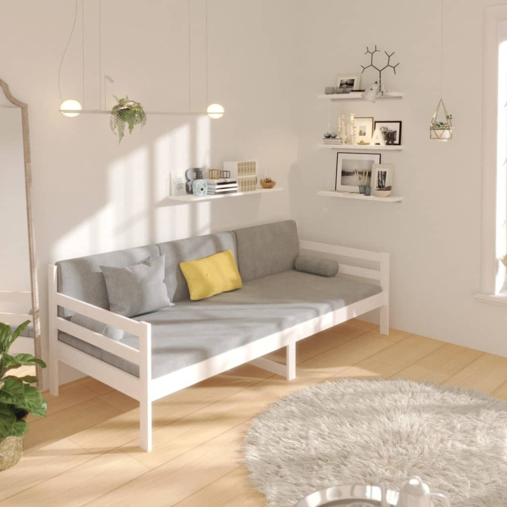Produktbild för Dagbädd utan madrass vit 90x190 cm massiv furu