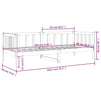 Produktbild för Dagbädd utan madrass vit 90x190 cm massiv furu