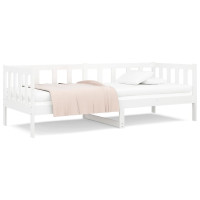 Produktbild för Dagbädd utan madrass vit 90x190 cm massiv furu