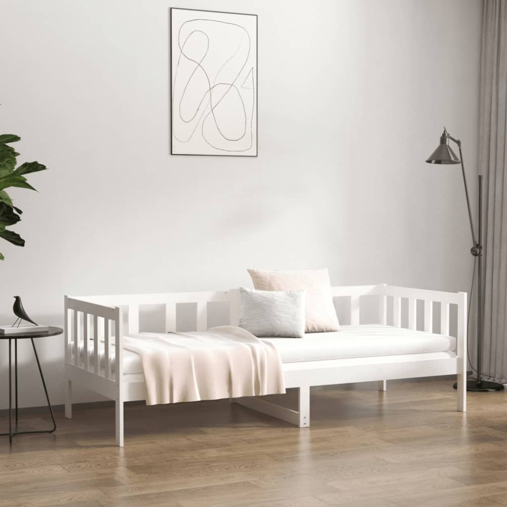 Produktbild för Dagbädd utan madrass vit 90x190 cm massiv furu