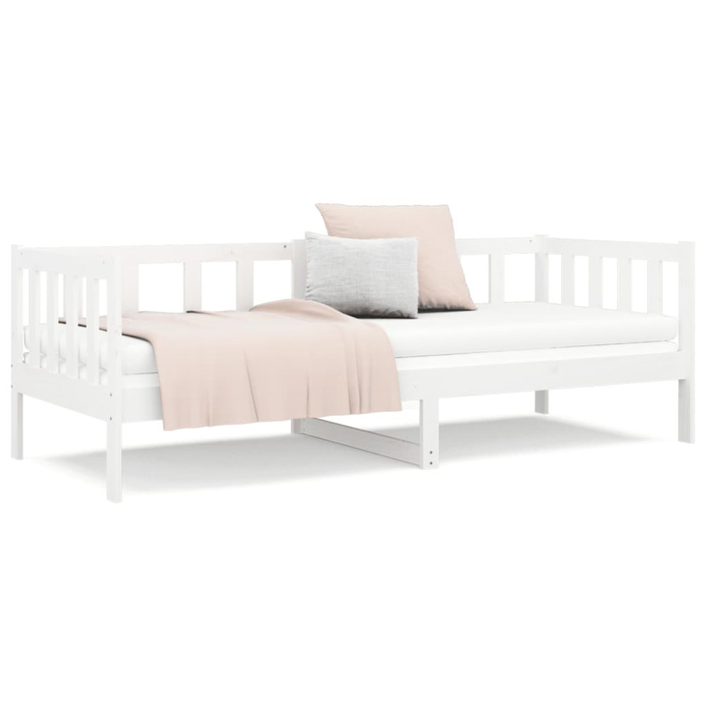 Produktbild för Dagbädd utan madrass vit 90x190 cm massiv furu