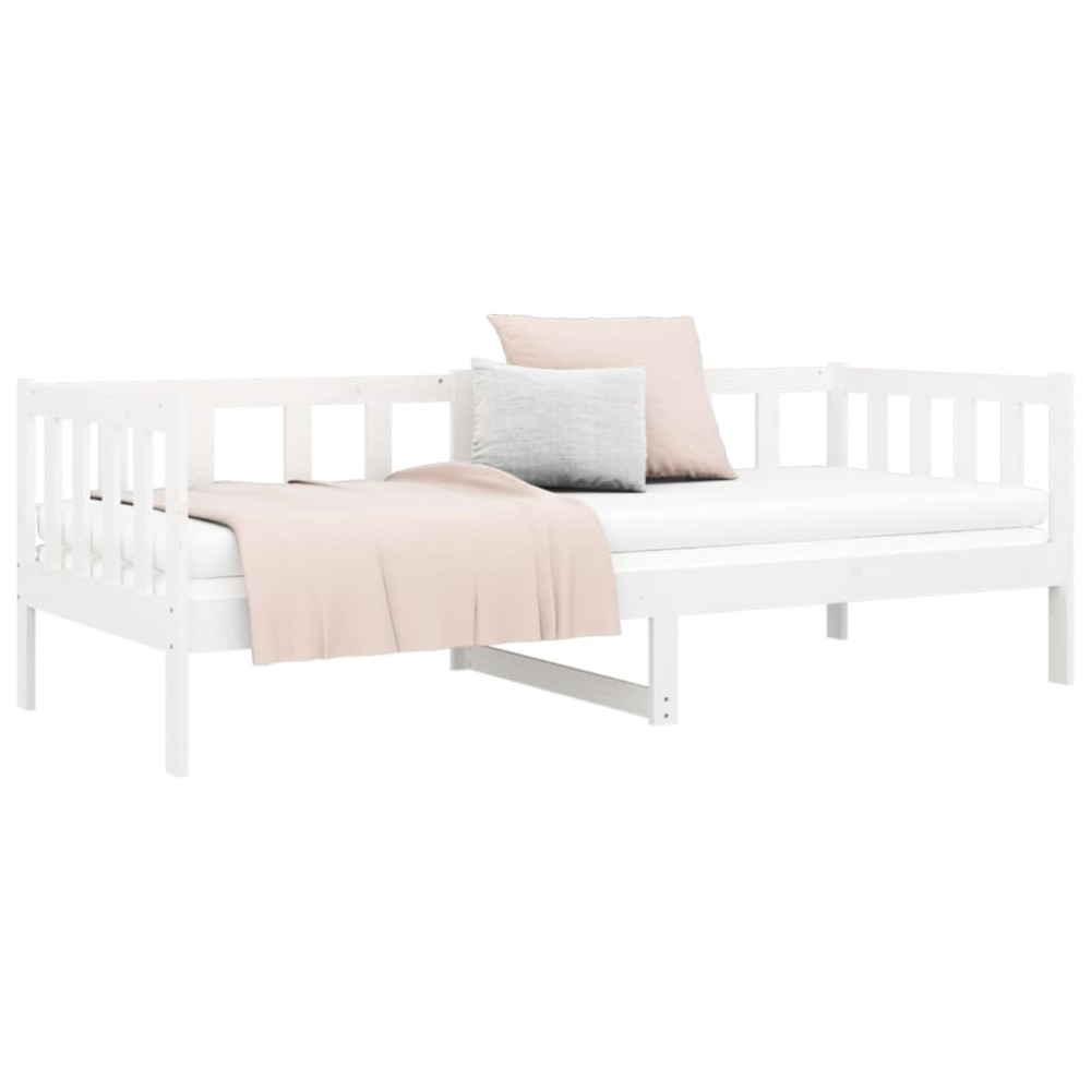 Produktbild för Dagbädd utan madrass vit 90x190 cm massiv furu