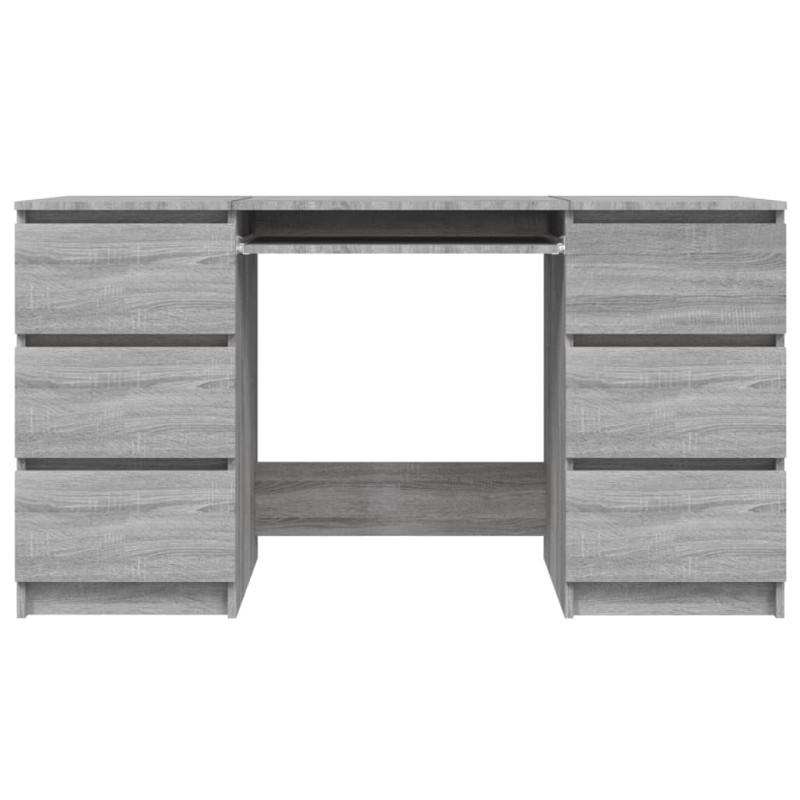Produktbild för Skrivbord grå sonoma 140x50x77 cm konstruerat trä