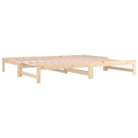 Produktbild för Utdragbar dagbädd 2x(90x200) cm massiv furu