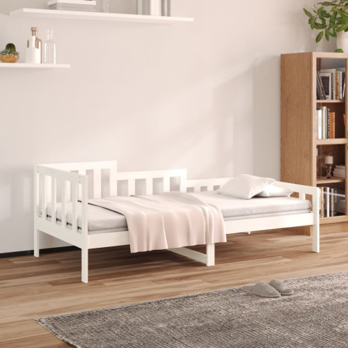 vidaXL Dagbädd utan madrass vit 80x200 cm massiv furu - Sängar & Sängramar