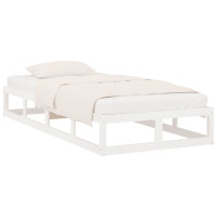 Produktbild för Sängram vit 90x200 cm massivt trä