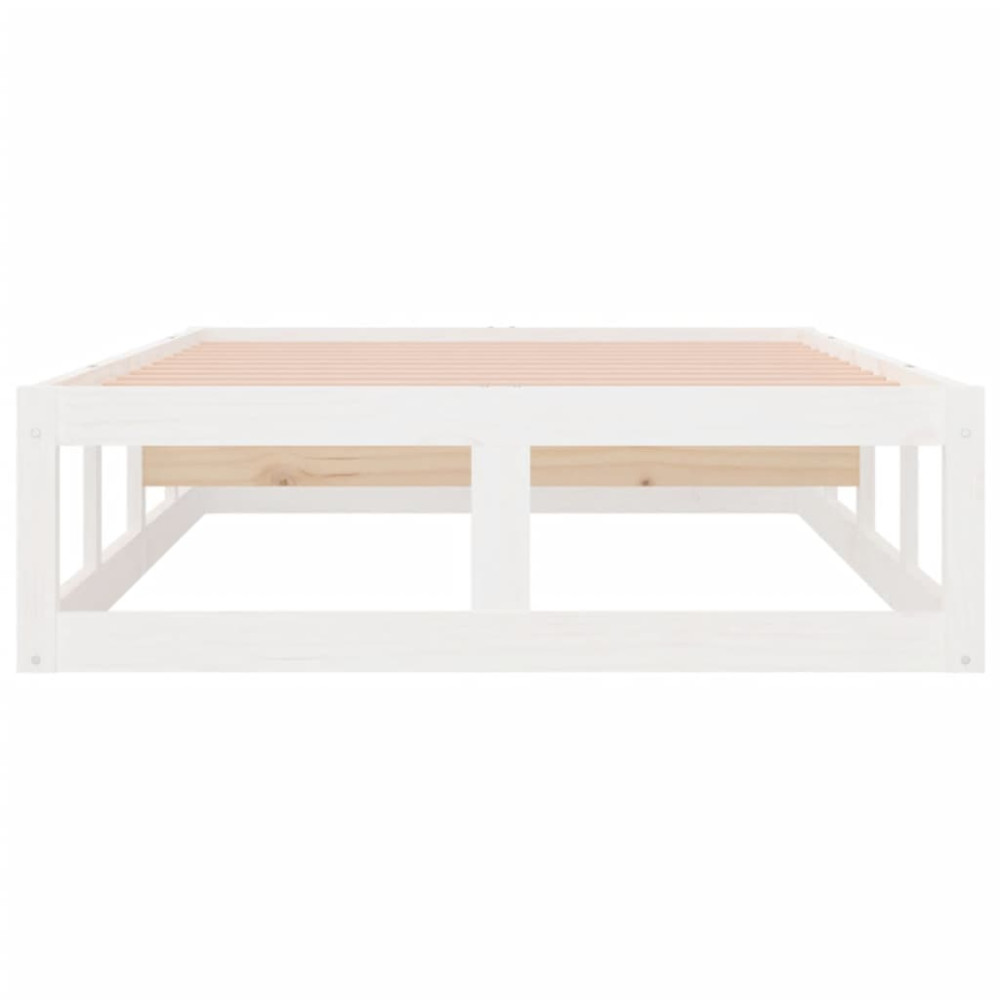 Produktbild för Sängram vit 90x200 cm massivt trä