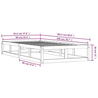 Produktbild för Sängram vit 90x200 cm massivt trä