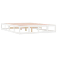 Produktbild för Sängram vit 120x200 cm massivt trä