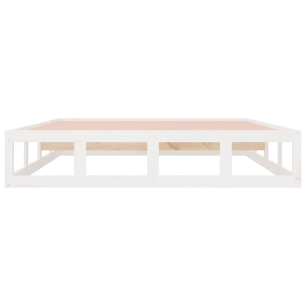 Produktbild för Sängram vit 120x200 cm massivt trä