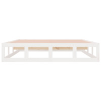 Produktbild för Sängram vit 120x200 cm massivt trä