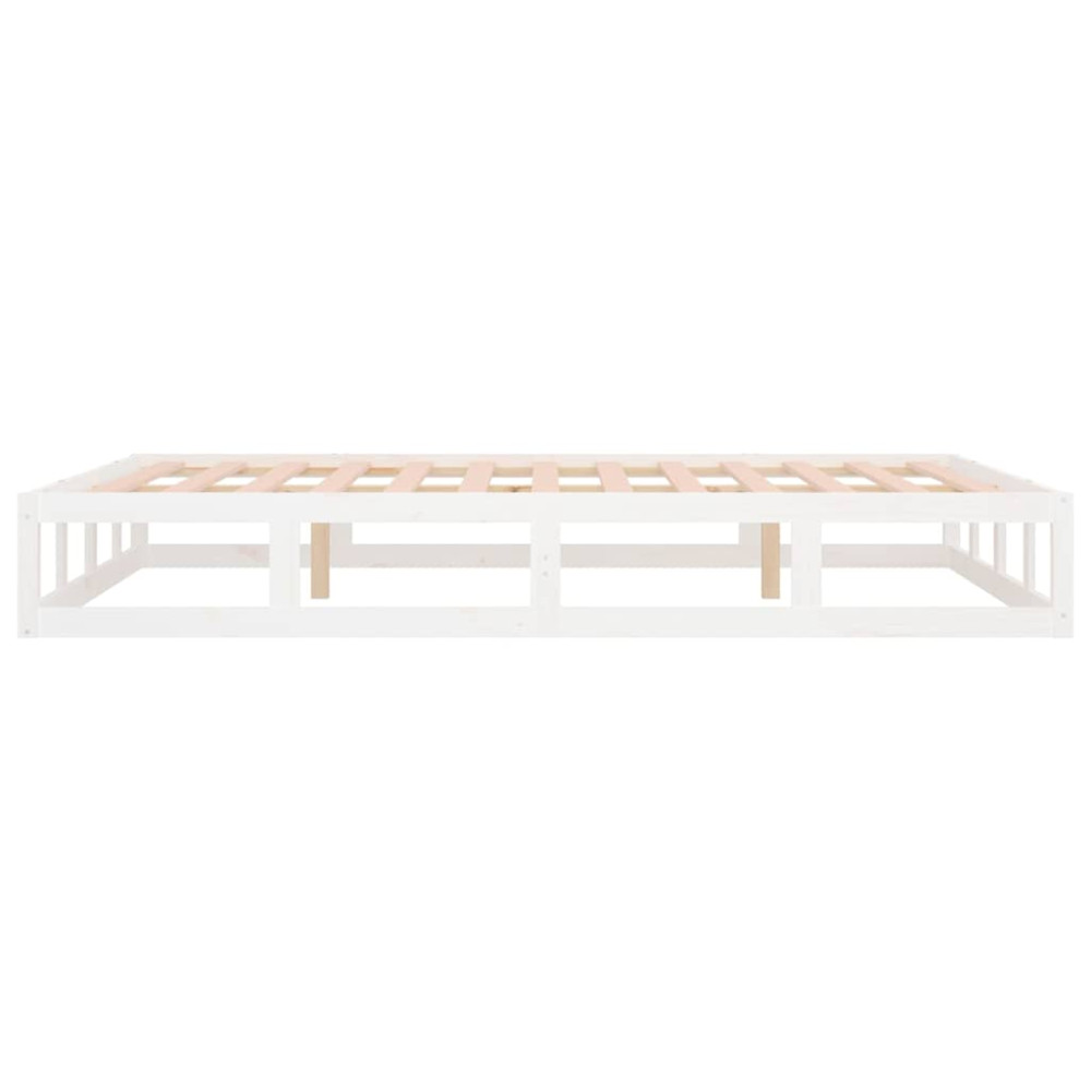 Produktbild för Sängram vit 120x200 cm massivt trä