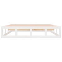 Produktbild för Sängram vit 140x200 cm massivt trä
