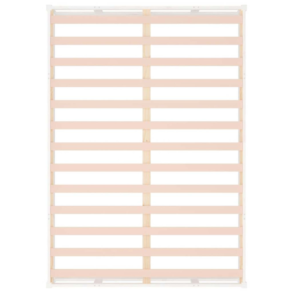 Produktbild för Sängram vit 140x200 cm massivt trä