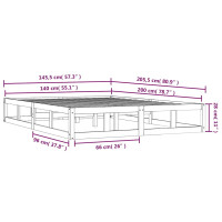 Produktbild för Sängram vit 140x200 cm massivt trä