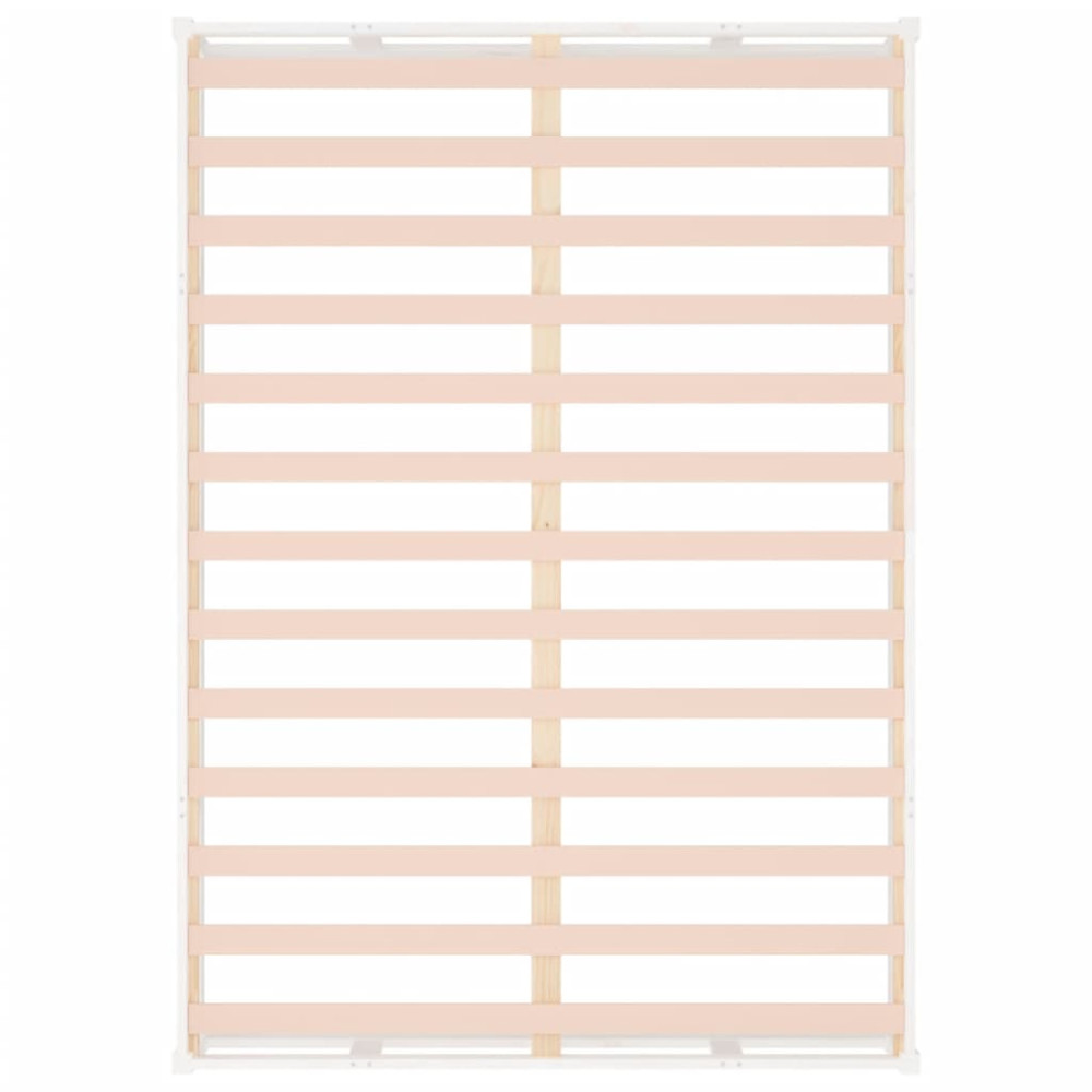 Produktbild för Sängram massivt trä 150x200 cm vit