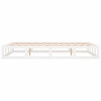 Produktbild för Sängram massivt trä 150x200 cm vit