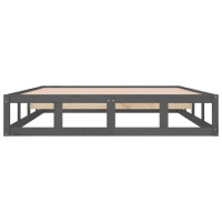 Produktbild för Sängram massivt trä 150x200 cm grå