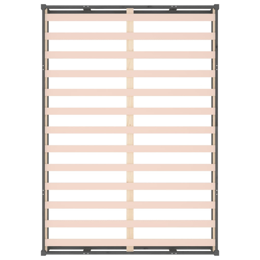 Produktbild för Sängram massivt trä 150x200 cm grå