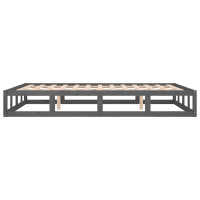 Produktbild för Sängram massivt trä 150x200 cm grå