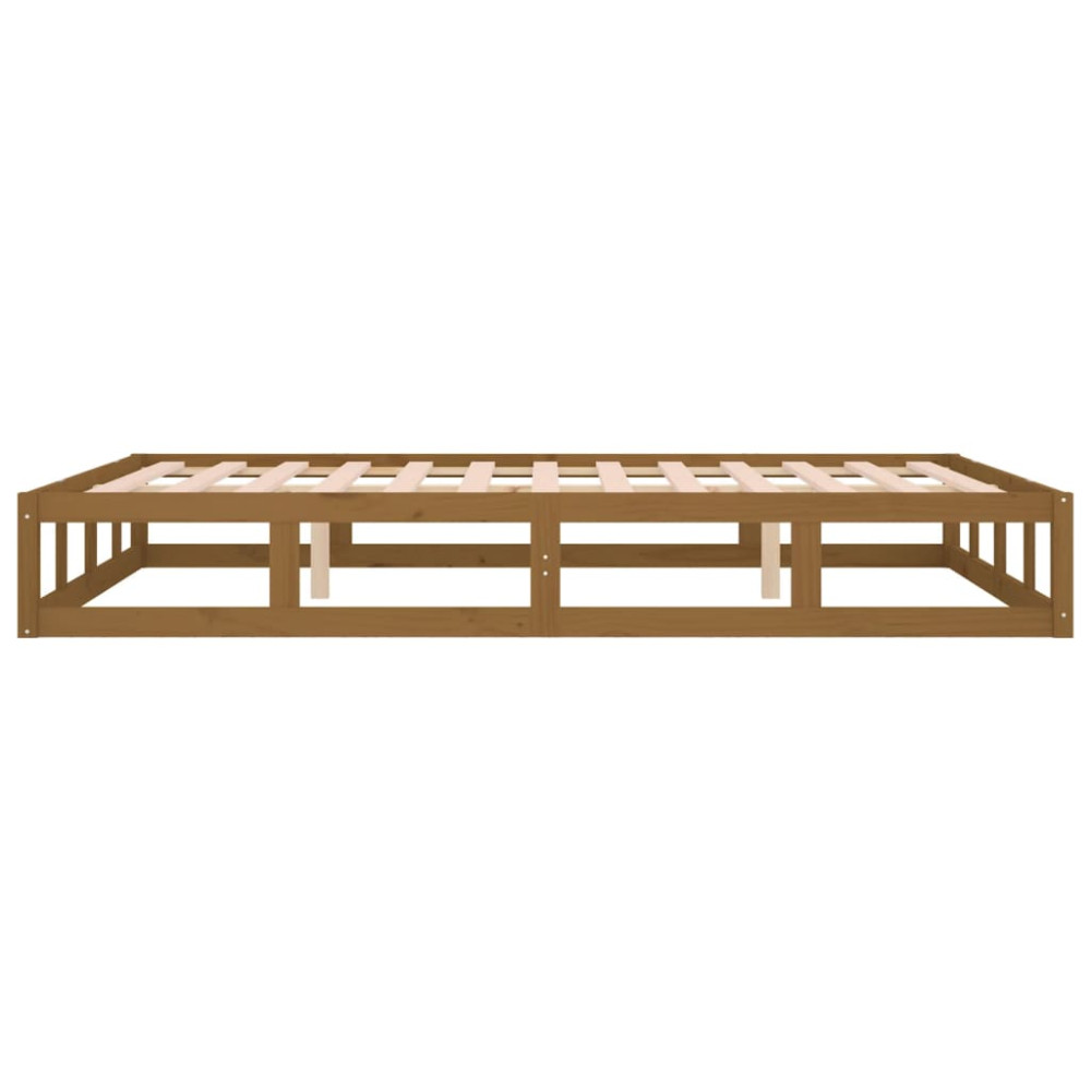 Produktbild för Sängram massivt trä 150x200 cm honungsbrun