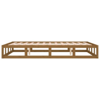 Produktbild för Sängram massivt trä 150x200 cm honungsbrun