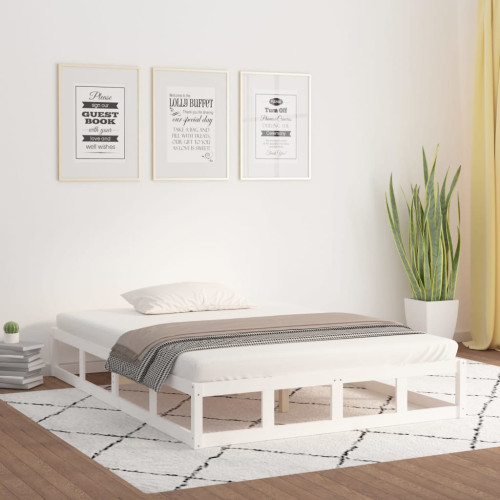 vidaXL Sängram vit 160x200 cm massivt trä - Sängar & Sängramar