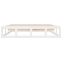 Produktbild för Sängram vit 160x200 cm massivt trä