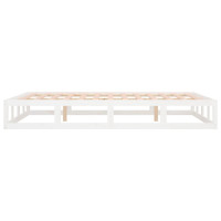 Produktbild för Sängram vit 160x200 cm massivt trä