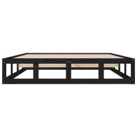 Produktbild för Sängram massivt trä 180x200 cm svart