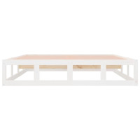 Produktbild för Sängram massiv furu 135x190 cm vit