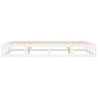 Produktbild för Sängram massiv furu 135x190 cm vit