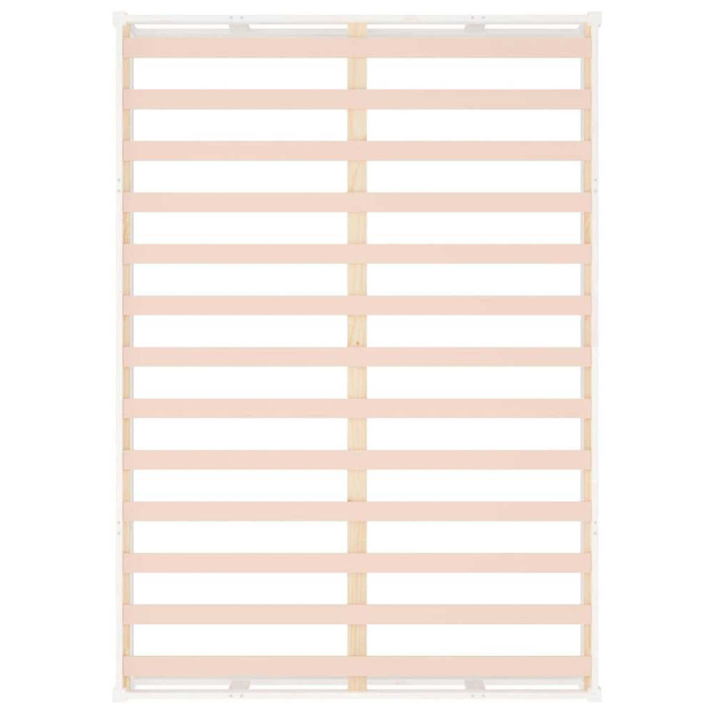 Produktbild för Sängram massiv furu 135x190 cm vit