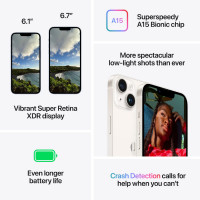 Miniatyr av produktbild för iPhone 14 128GB Starlight