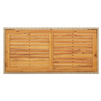 Produktbild för Trädgårdsbord beige 123x60x74 cm konstrotting & massivt akacia