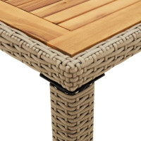 Produktbild för Trädgårdsbord beige 123x60x74 cm konstrotting & massivt akacia