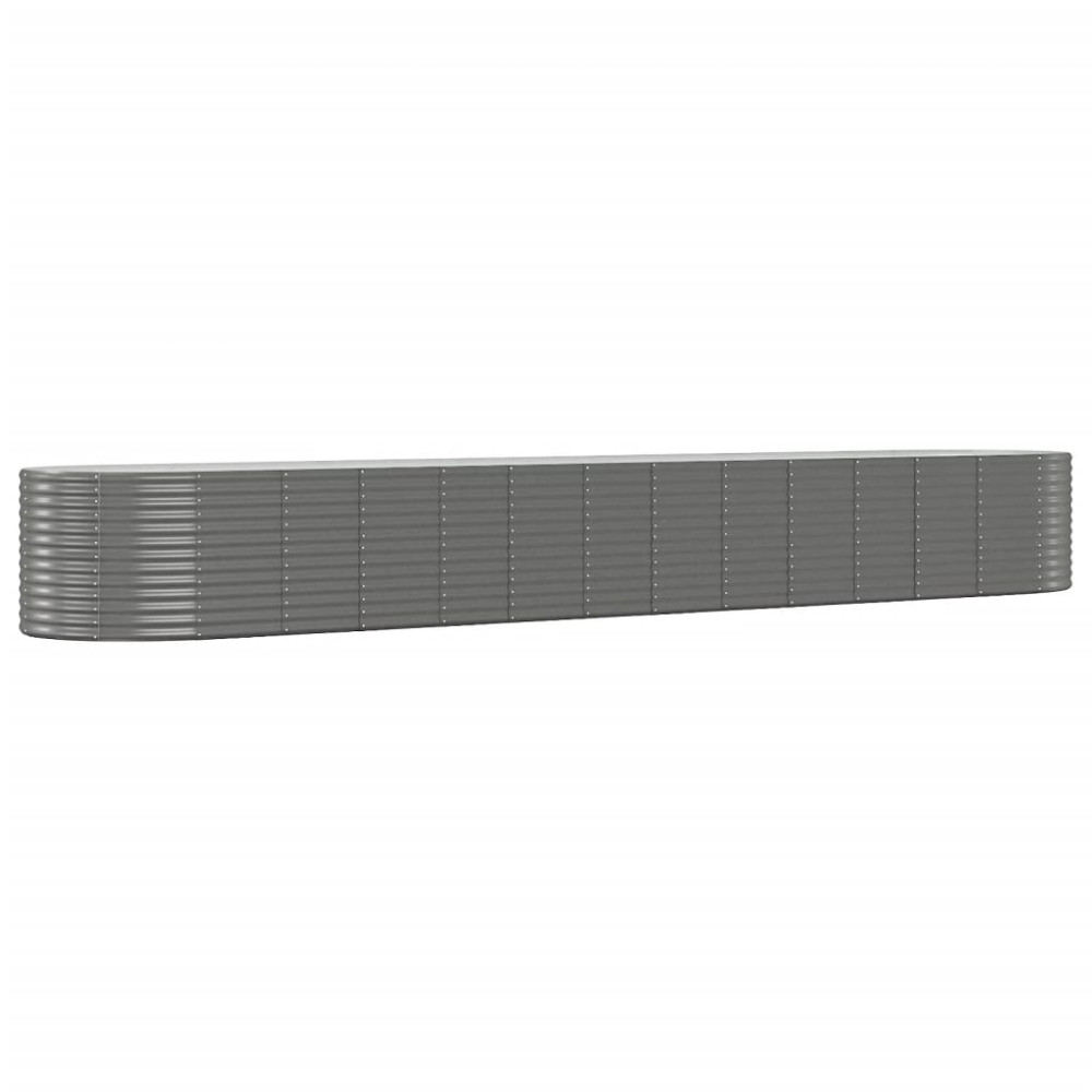 Produktbild för Odlingslåda grå 554x100x68 cm pulverlackerat stål