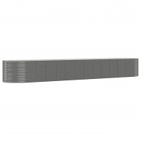 Produktbild för Odlingslåda grå 554x100x68 cm pulverlackerat stål