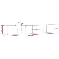 Produktbild för Odlingslåda grå 554x100x68 cm pulverlackerat stål